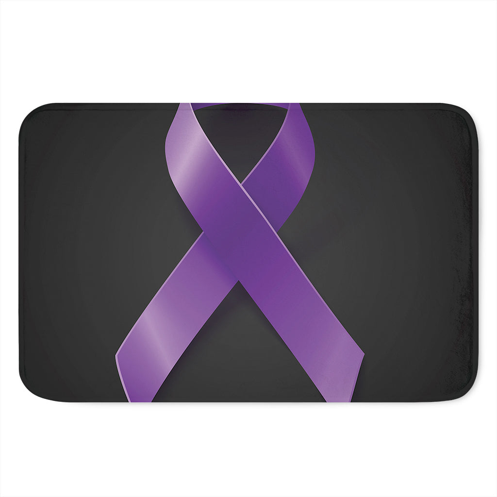 Purple All Cancer Awareness Ribbon Print Indoor Door Mat