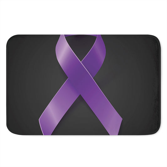 Purple All Cancer Awareness Ribbon Print Indoor Door Mat