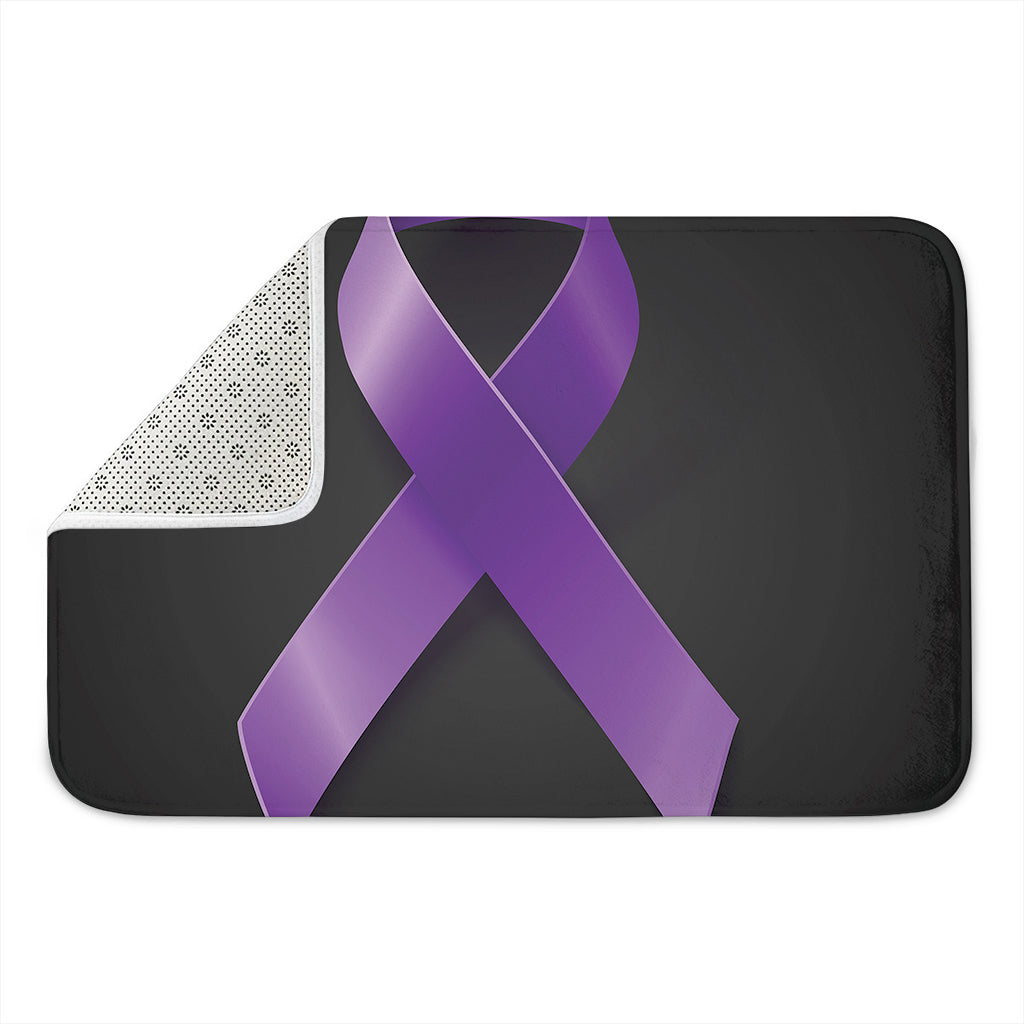 Purple All Cancer Awareness Ribbon Print Indoor Door Mat