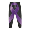 Purple All Cancer Awareness Ribbon Print Jogger Pants