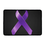 Purple All Cancer Awareness Ribbon Print Kitchen Mat