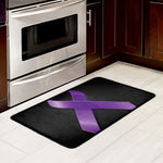 Purple All Cancer Awareness Ribbon Print Kitchen Mat