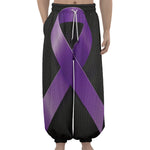 Purple All Cancer Awareness Ribbon Print Lantern Pants