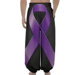 Purple All Cancer Awareness Ribbon Print Lantern Pants