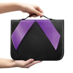 Purple All Cancer Awareness Ribbon Print Leather Bible Cover