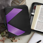 Purple All Cancer Awareness Ribbon Print Leather Bible Cover