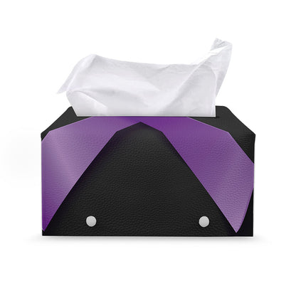 Purple All Cancer Awareness Ribbon Print Leather Tissue Box Cover