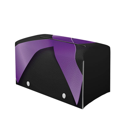 Purple All Cancer Awareness Ribbon Print Leather Tissue Box Cover
