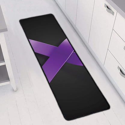 Purple All Cancer Awareness Ribbon Print Long Kitchen Mat