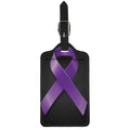 Purple All Cancer Awareness Ribbon Print Luggage Tag