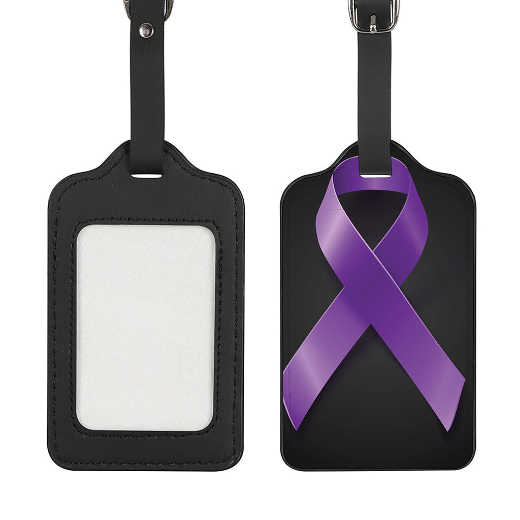 Purple All Cancer Awareness Ribbon Print Luggage Tag