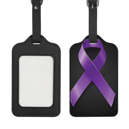 Purple All Cancer Awareness Ribbon Print Luggage Tag