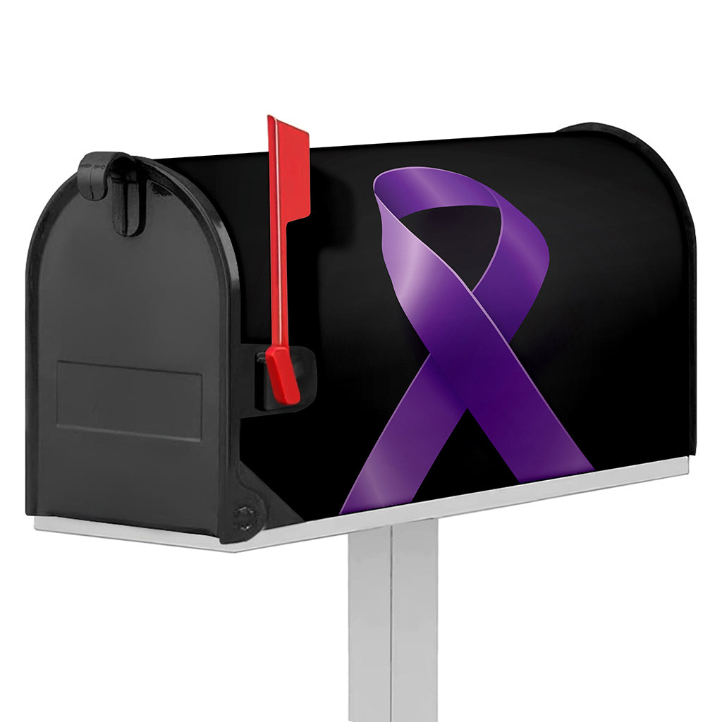 Purple All Cancer Awareness Ribbon Print Mailbox Cover
