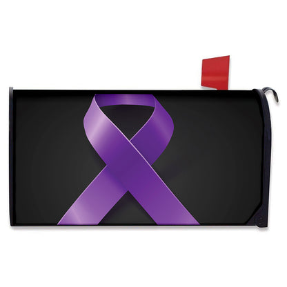 Purple All Cancer Awareness Ribbon Print Mailbox Cover