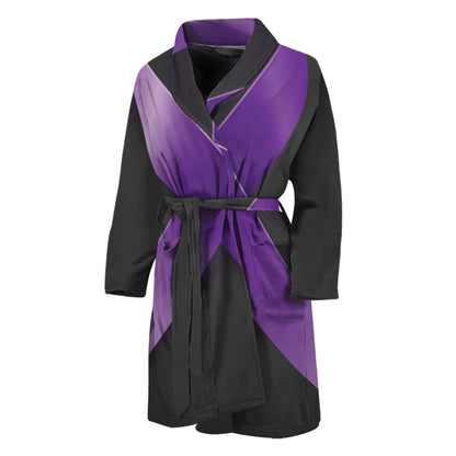 Purple All Cancer Awareness Ribbon Print Men's Bathrobe