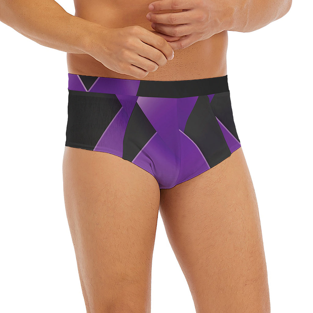 Purple All Cancer Awareness Ribbon Print Men's Briefs