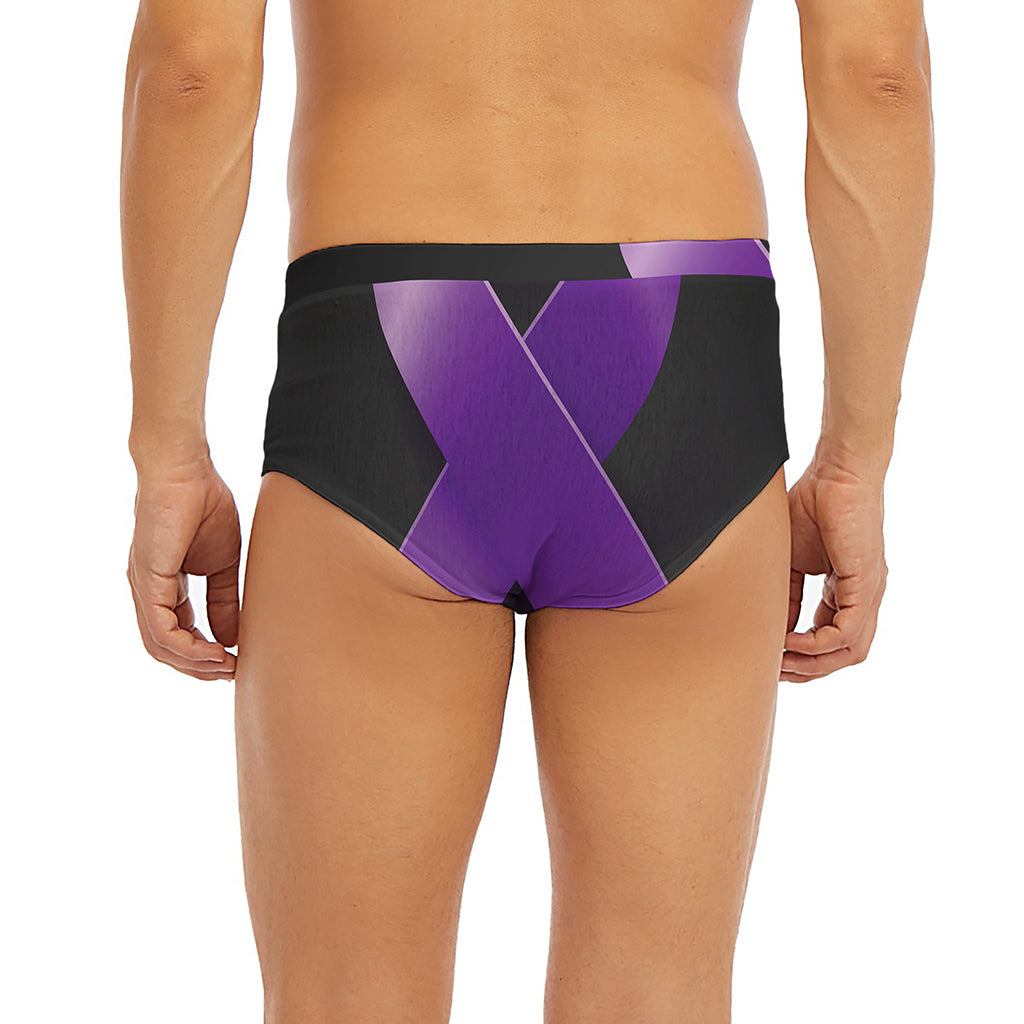 Purple All Cancer Awareness Ribbon Print Men's Briefs