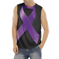 Purple All Cancer Awareness Ribbon Print Men's Fitness Tank Top
