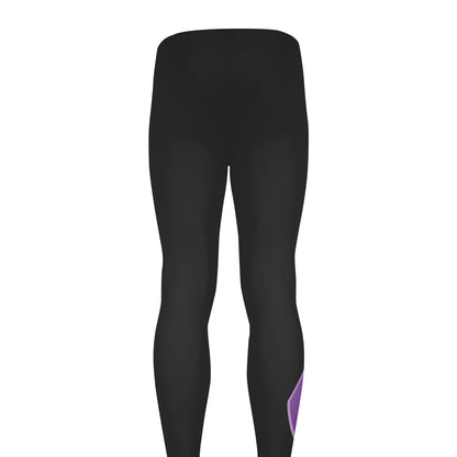 Purple All Cancer Awareness Ribbon Print Men's leggings