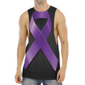 Purple All Cancer Awareness Ribbon Print Men's Muscle Tank Top