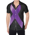 Purple All Cancer Awareness Ribbon Print Men's Shirt