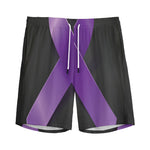 Purple All Cancer Awareness Ribbon Print Men's Sports Shorts