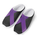 Purple All Cancer Awareness Ribbon Print Mesh Casual Shoes