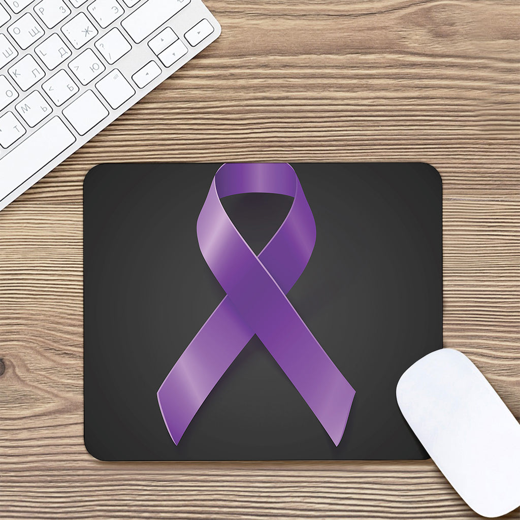 Purple All Cancer Awareness Ribbon Print Mouse Pad