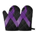 Purple All Cancer Awareness Ribbon Print Oven Mitts