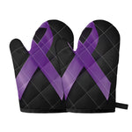 Purple All Cancer Awareness Ribbon Print Oven Mitts