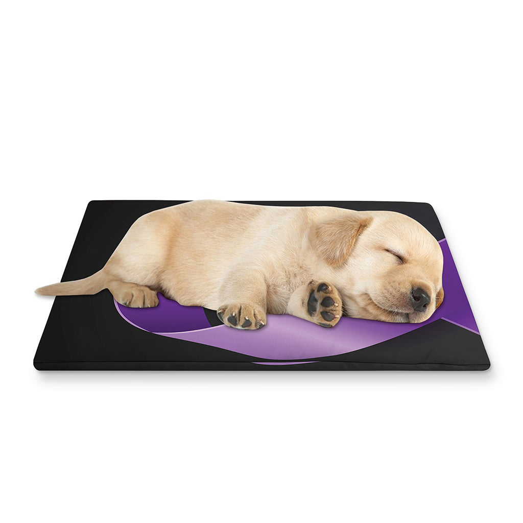 Purple All Cancer Awareness Ribbon Print Pet Cooling Mat Cover