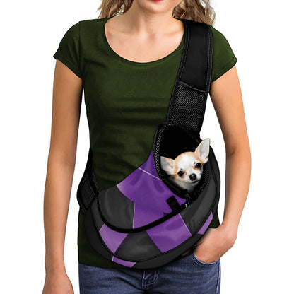 Purple All Cancer Awareness Ribbon Print Pet Sling Carrier