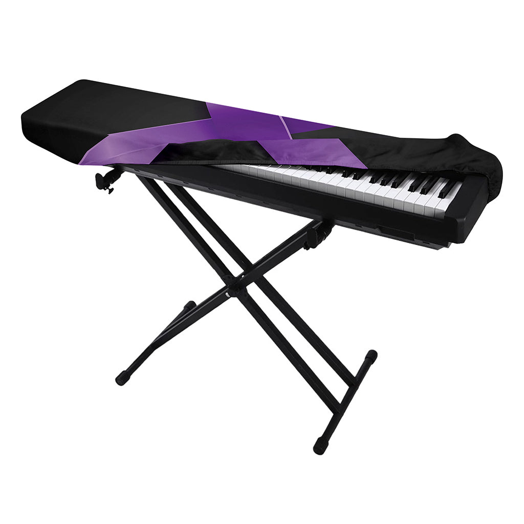 Purple All Cancer Awareness Ribbon Print Piano Keyboard Cover