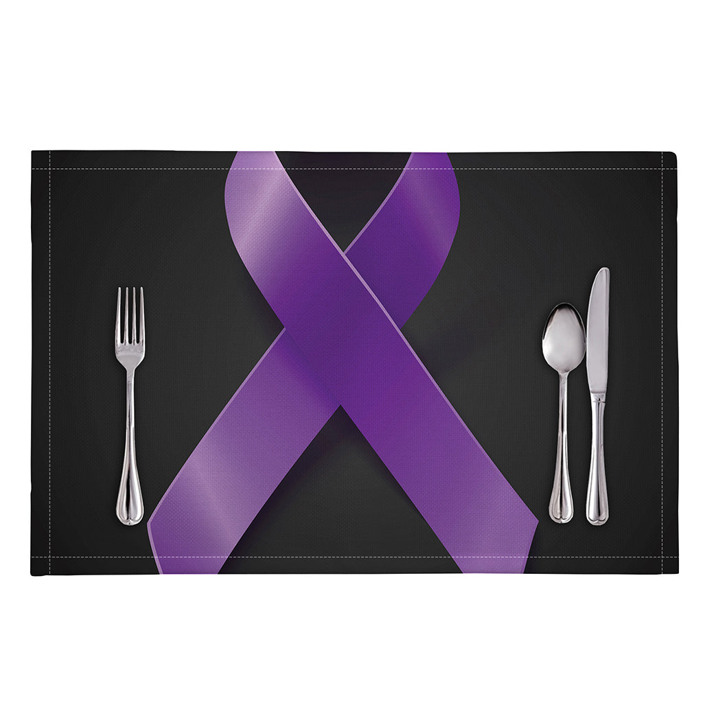 Purple All Cancer Awareness Ribbon Print Placemat