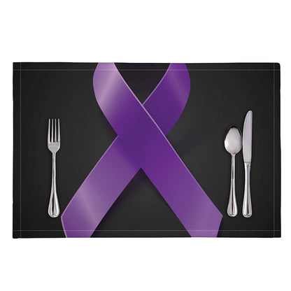 Purple All Cancer Awareness Ribbon Print Placemat