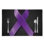 Purple All Cancer Awareness Ribbon Print Placemat