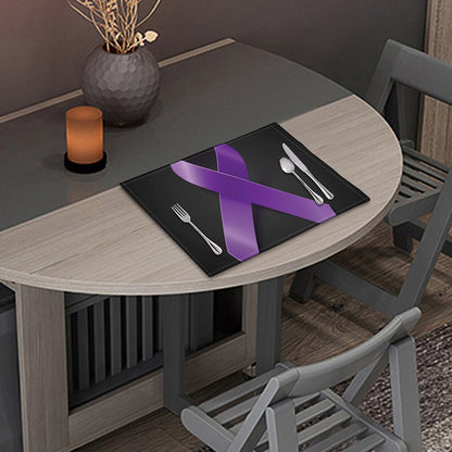 Purple All Cancer Awareness Ribbon Print Placemat