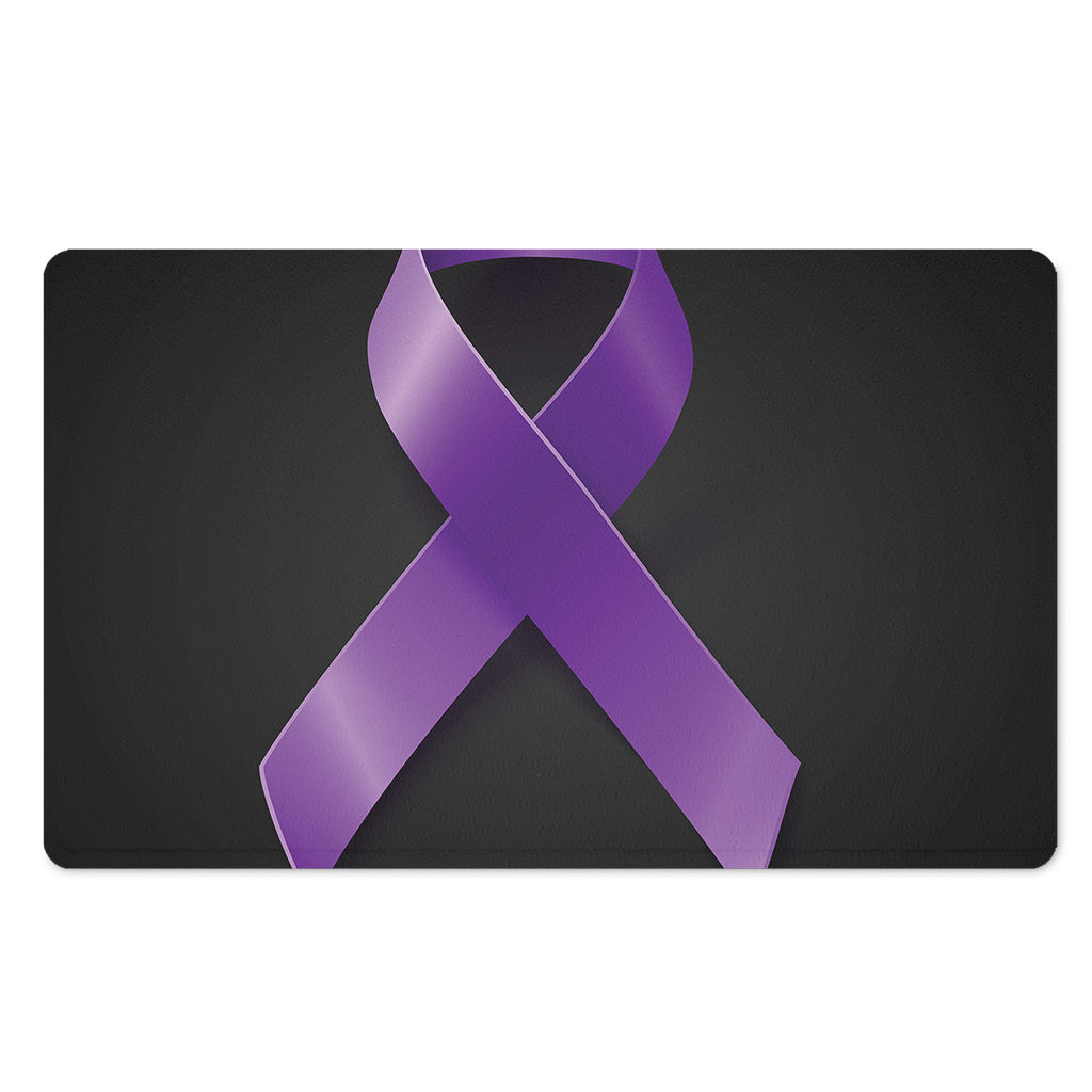 Purple All Cancer Awareness Ribbon Print Polyester Doormat