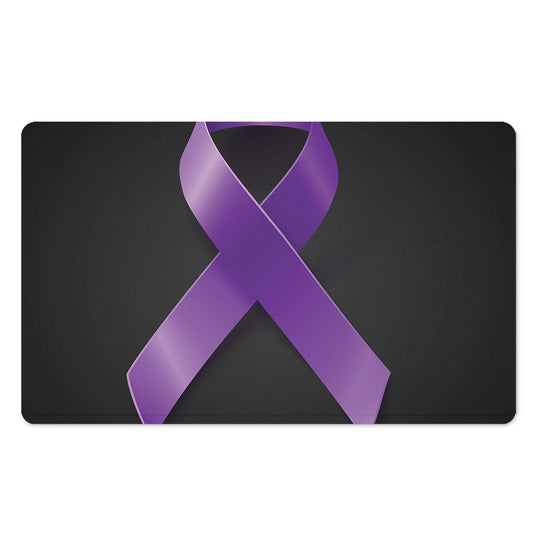 Purple All Cancer Awareness Ribbon Print Polyester Doormat
