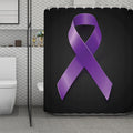 Purple All Cancer Awareness Ribbon Print Polyester Shower Curtain
