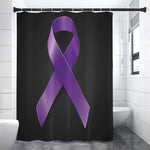 Purple All Cancer Awareness Ribbon Print Premium Shower Curtain