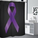 Purple All Cancer Awareness Ribbon Print Premium Shower Curtain