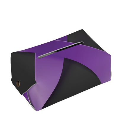 Purple All Cancer Awareness Ribbon Print Rectangle Tissue Box Cover