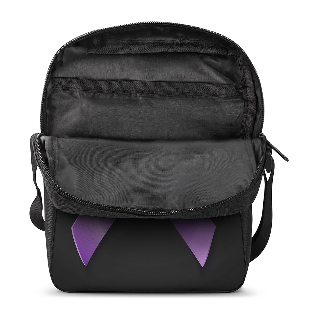Purple All Cancer Awareness Ribbon Print Rectangular Crossbody Bag