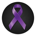 Purple All Cancer Awareness Ribbon Print Round Floor Mat