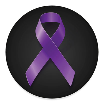 Purple All Cancer Awareness Ribbon Print Round Floor Mat