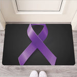 Purple All Cancer Awareness Ribbon Print Rubber Doormat
