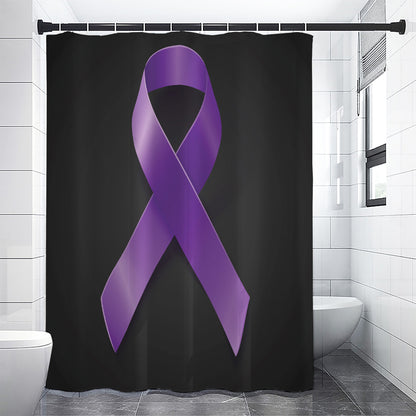 Purple All Cancer Awareness Ribbon Print Shower Curtain