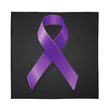 Purple All Cancer Awareness Ribbon Print Silk Bandana