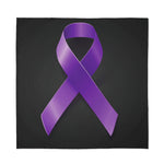 Purple All Cancer Awareness Ribbon Print Silk Bandana